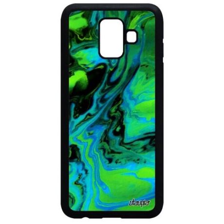 Необычный чехол для смартфона // Galaxy A6 2018 // "Волны" Узор Впечатление, Utaupia, серый