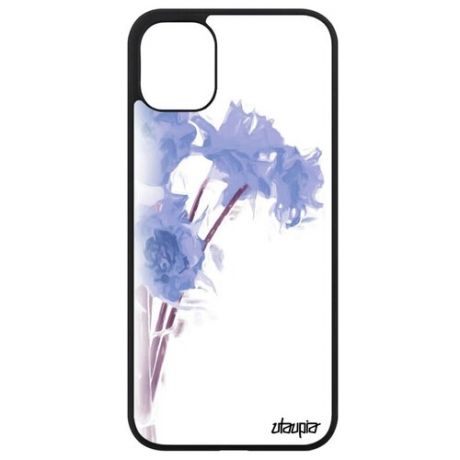 Красивый чехол для смартфона // Apple iPhone 11 // "Цветы" Флора Бутон, Utaupia, серый