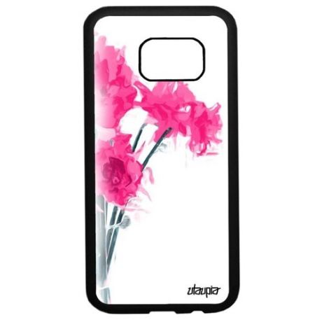 Защитный чехол для телефона // Galaxy S7 // "Цветы" Флора Дизайн, Utaupia, красный
