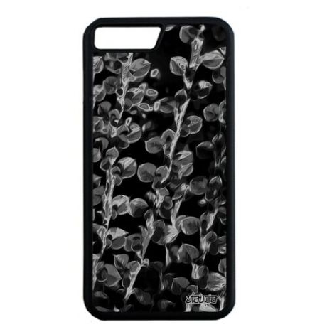Защитный чехол для // Apple iPhone 7 Plus // "Ветви" Листья Весна, Utaupia, темно-серый