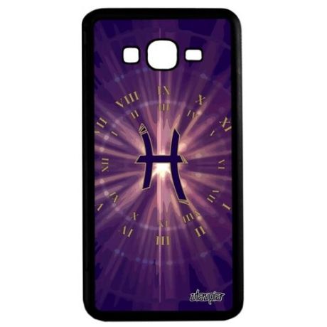 Красивый чехол для смартфона // Galaxy Grand Prime // "Гороскоп Рыбы" Созвездие Стиль, Utaupia, фиолетовый