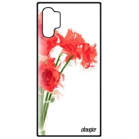 Ударопрочный чехол для // Samsung Galaxy Note 10 Plus // "Цветы" Flower Запах, Utaupia, белый