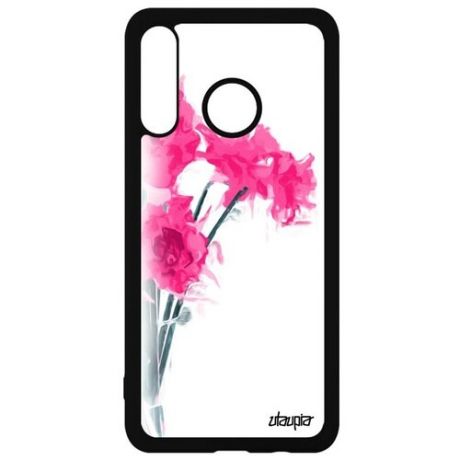 Защитный чехол для смартфона // Huawei P30 Lite // "Цветы" Романтика Природа, Utaupia, серый