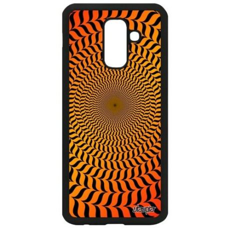 Ударопрочный чехол на мобильный // Galaxy A6 Plus 2018 // "Иллюзия круга" Спираль Движение, Utaupia, оранжевый