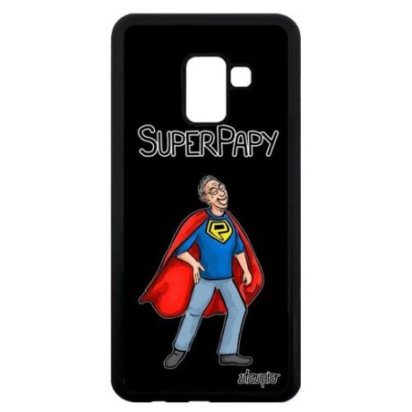 Защитный чехол на мобильный // Galaxy A8 2018 // "Супердед" Дедуля Стиль, Utaupia, черный