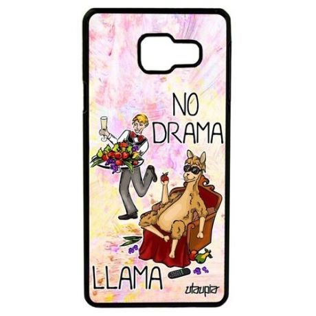 Дизайнерский чехол для // Galaxy A3 2016 // "No drama lama" Комичный Комикс, Utaupia, голубой