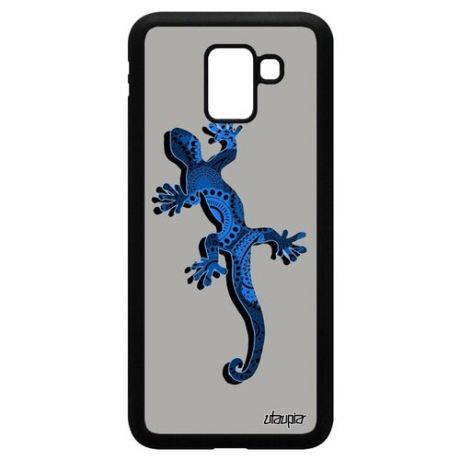 Противоударный чехол для мобильного // Samsung Galaxy J6 2018 // "Саламандра" Символ Варан, Utaupia, синий
