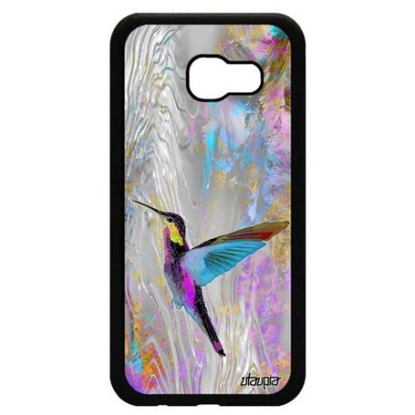 Противоударный чехол для // Galaxy A5 2017 // "Колибри" Дизайн Птицы, Utaupia, серый металлик