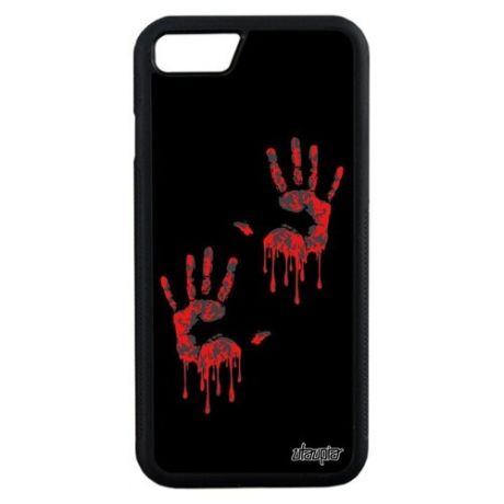 Чехол для смартфона // iPhone 8 // "Отпечаток ладони" Дизайн Рука, Utaupia, черный