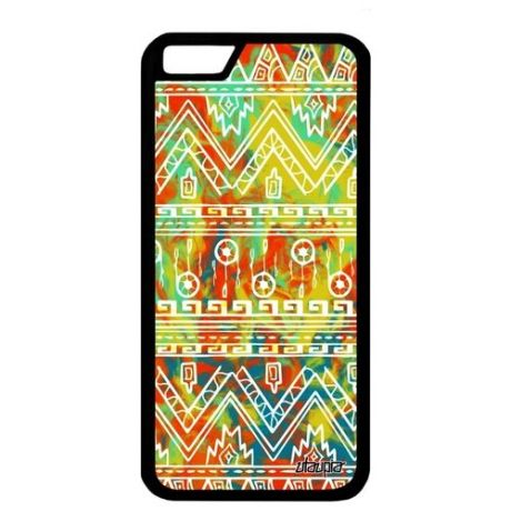 Красивый чехол на мобильный // Apple iPhone 6S // "Ацтекские мотивы" Декоративный Дизайн, Utaupia, светло-зеленый