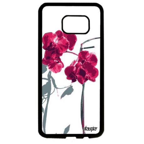 Защитный чехол для смартфона // Samsung Galaxy S7 Edge // "Цветы" Бутон Акварель, Utaupia, серый