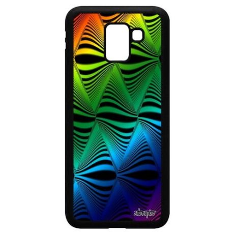 Противоударный чехол для мобильного // Samsung Galaxy J6 2018 // "Иллюзия волны" Смерч Треугольник, Utaupia, цветной