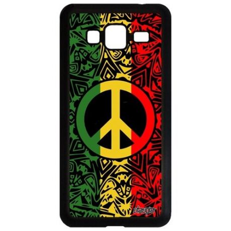 Яркий чехол для смартфона // Samsung Galaxy J3 2016 // "Peace and Love" Символ Мандала, Utaupia, цветной