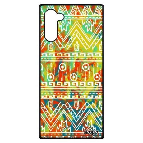 Противоударный чехол на мобильный // Galaxy Note 10 // "Ацтекские мотивы" Дизайн Этнический, Utaupia, оранжевый