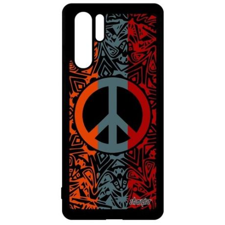 Защитный чехол для мобильного // Huawei P30 Pro // "Peace and Love" Мир и Любовь Пацифизм, Utaupia, голубой