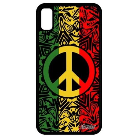 Противоударный чехол для смартфона // iPhone XR // "Peace and Love" Стрит-арт &, Utaupia, цветной