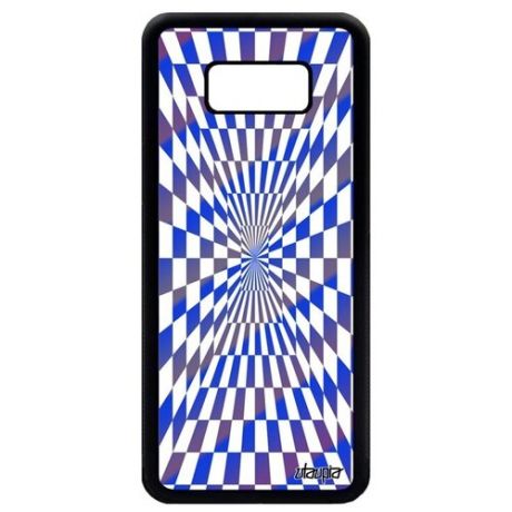 Красивый чехол для мобильного // Samsung Galaxy S8 Plus // "Иллюзия шахмат" Стиль Картинки, Utaupia, голубой
