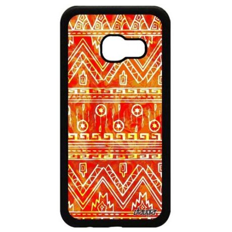 Противоударный чехол для мобильного // Samsung Galaxy A3 2017 // "Ацтекские мотивы" Этнический Индейский, Utaupia, светло-зеленый