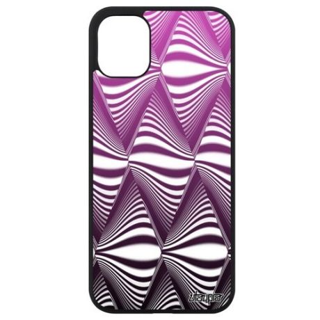 Противоударный чехол на мобильный // Apple iPhone 11 // "Иллюзия волны" Графика Стиль, Utaupia, розовый