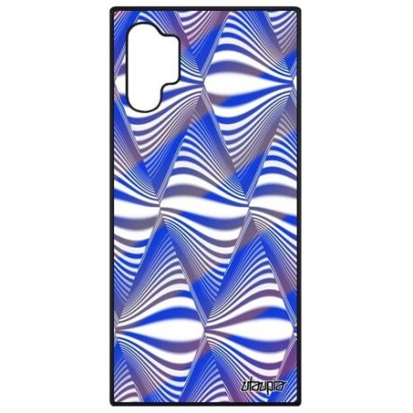 Противоударный чехол на // Samsung Galaxy Note 10 Plus // "Иллюзия волны" Графика Дизайн, Utaupia, голубой