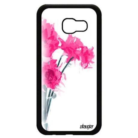 Защитный чехол для // Samsung Galaxy A5 2017 // "Цветы" Стиль Flower, Utaupia, серый
