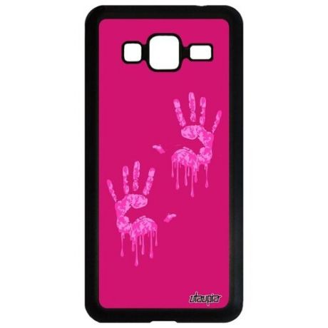Защитный чехол на // Galaxy J3 2016 // "Отпечаток ладони" Рука След, Utaupia, розовый