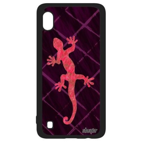 Защитный чехол на смартфон // Samsung Galaxy A10 // "Саламандра" Ящерица Salamander, Utaupia, розовый