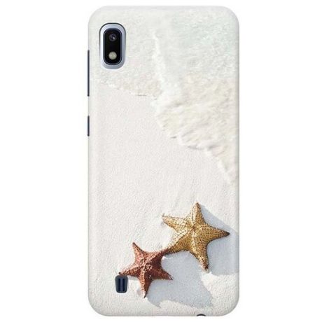 Ультратонкий силиконовый чехол-накладка для Samsung Galaxy A10 с принтом "Две морские звезды"