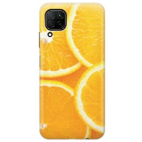 Ультратонкий силиконовый чехол-накладка для Huawei P40 Lite с принтом "Апельсины"