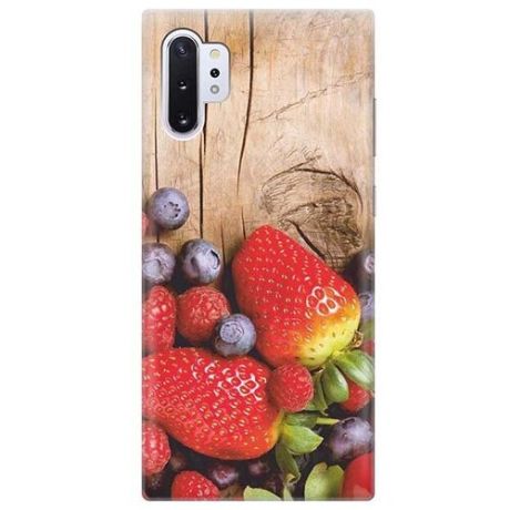 Ультратонкий силиконовый чехол-накладка для Samsung Galaxy Note 10+ с принтом "Дерево фруктов"