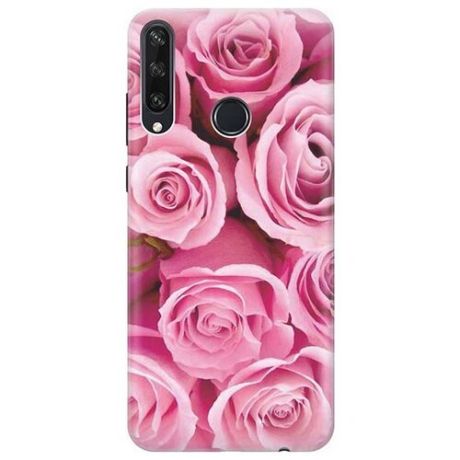 Ультратонкий силиконовый чехол-накладка для Huawei Y6p с принтом "Букет роз"