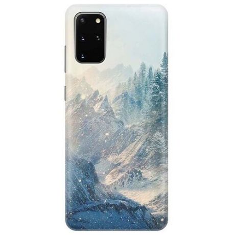 Ультратонкий силиконовый чехол-накладка для Samsung Galaxy S20+ с принтом "Снежные горы и лес"