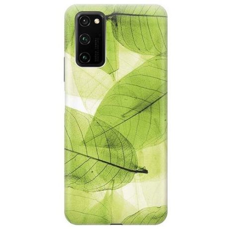 Ультратонкий силиконовый чехол-накладка для Honor View 30 Pro с принтом "Зеленые листья"