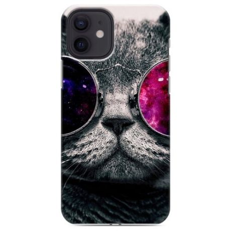Дизайнерский силиконовый чехол для Iphone 12 Pro Неоновый кот