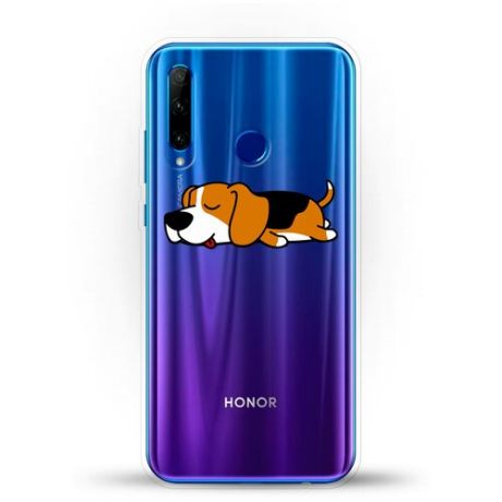 Силиконовый чехол Уставший бигль на Honor 10i