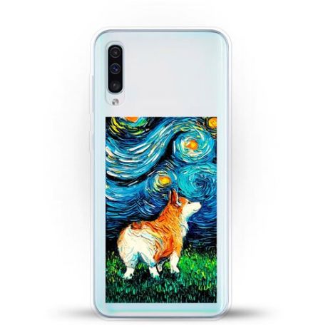 Силиконовый чехол Корги Ван Гога на Samsung Galaxy A50