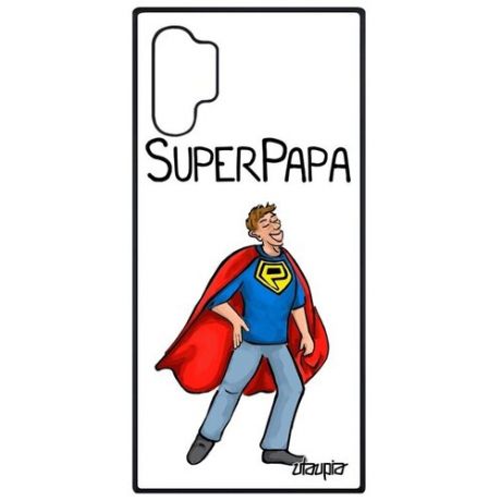 Защитный чехол на смартфон // Galaxy Note 10 Plus // "Суперпапа" Комикс Смешной, Utaupia, серый
