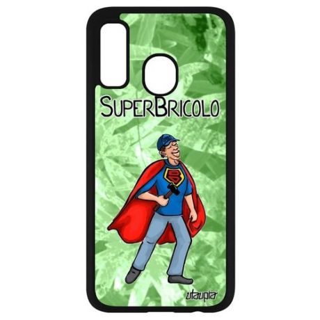 Противоударный чехол на телефон // Samsung Galaxy A40 // "Супермастер" Комикс Супергерой, Utaupia, белый