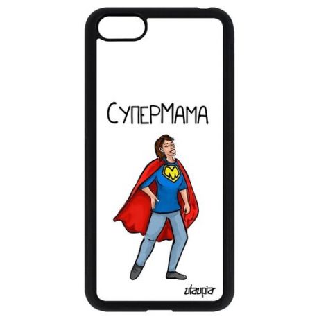 Дизайнерский чехол на // Huawei Y5 2018 // "Супермама" Семья Комичный, Utaupia, серый