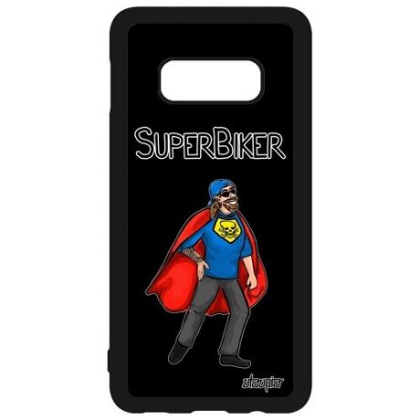 Ударопрочный чехол на телефон // Samsung Galaxy S10e // "Супербайкер" Герой Супергерой, Utaupia, светло-зеленый