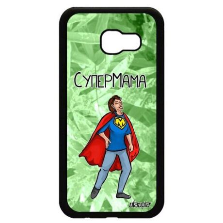Защитный чехол для мобильного // Samsung Galaxy A5 2017 // "Супермама" Супергерой Веселый, Utaupia, синий