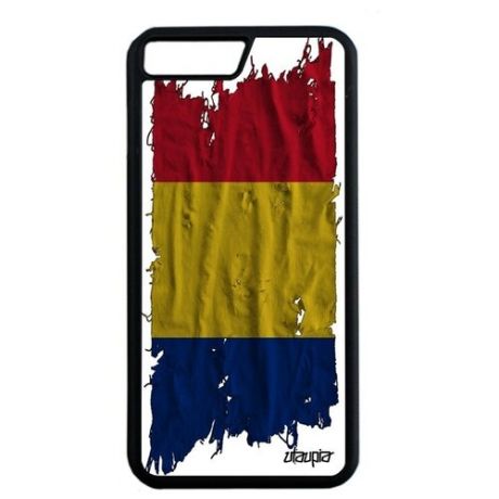 Противоударный чехол на телефон // Apple iPhone 7 Plus // "Флаг Бельгии на ткани" Стиль Государственный, Utaupia, белый