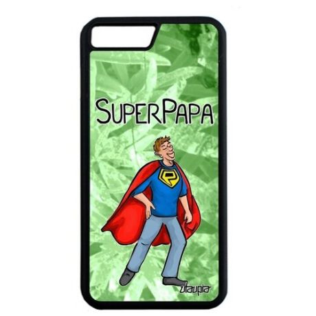 Защитный чехол для телефона // Apple iPhone 8 Plus // "Суперпапа" Смешной Супергерой, Utaupia, серый