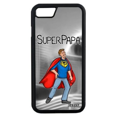 Противоударный чехол для // Apple iPhone 7 // "Суперпапа" Папа Юмор, Utaupia, серый