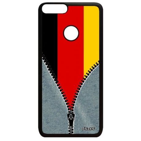Защитный чехол для телефона // Huawei P Smart 2018 // "Флаг Мали на молнии" Дизайн Страна, Utaupia, серый
