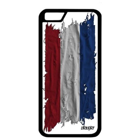 Красивый чехол для // iPhone 6S // "Флаг Мали на ткани" Дизайн Государственный, Utaupia, белый