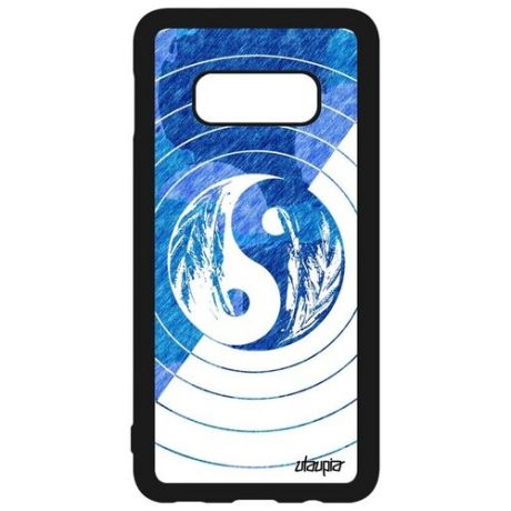 Красивый чехол на смартфон // Galaxy S10e // "Инь и Ян" Дизайн Пять стихий, Utaupia, голубой