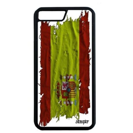 Красивый чехол на смартфон // iPhone 8 Plus // "Флаг Сенегала на ткани" Государственный Дизайн, Utaupia, белый