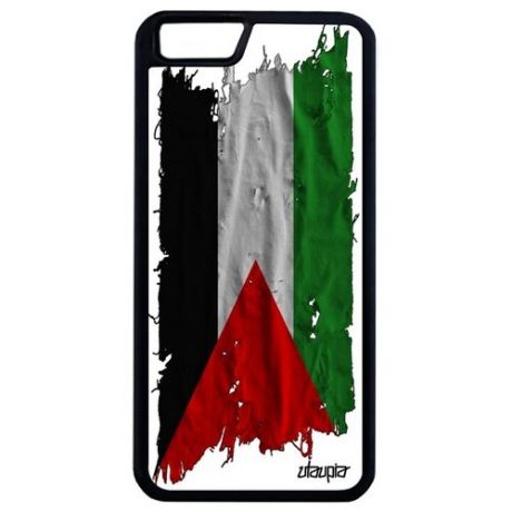 Яркий чехол на смартфон // iPhone 6 Plus // "Флаг Италии на ткани" Стиль Патриот, Utaupia, белый