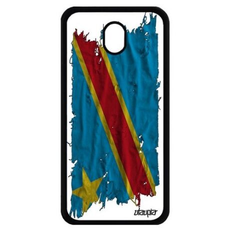 Защитный чехол для телефона // Galaxy J7 2017 // "Флаг Камеруна на ткани" Дизайн Стиль, Utaupia, белый